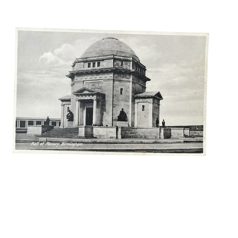 Vintage Postcard Hall of Memory Birmingham UK C.G. Lambourn Unused B&W